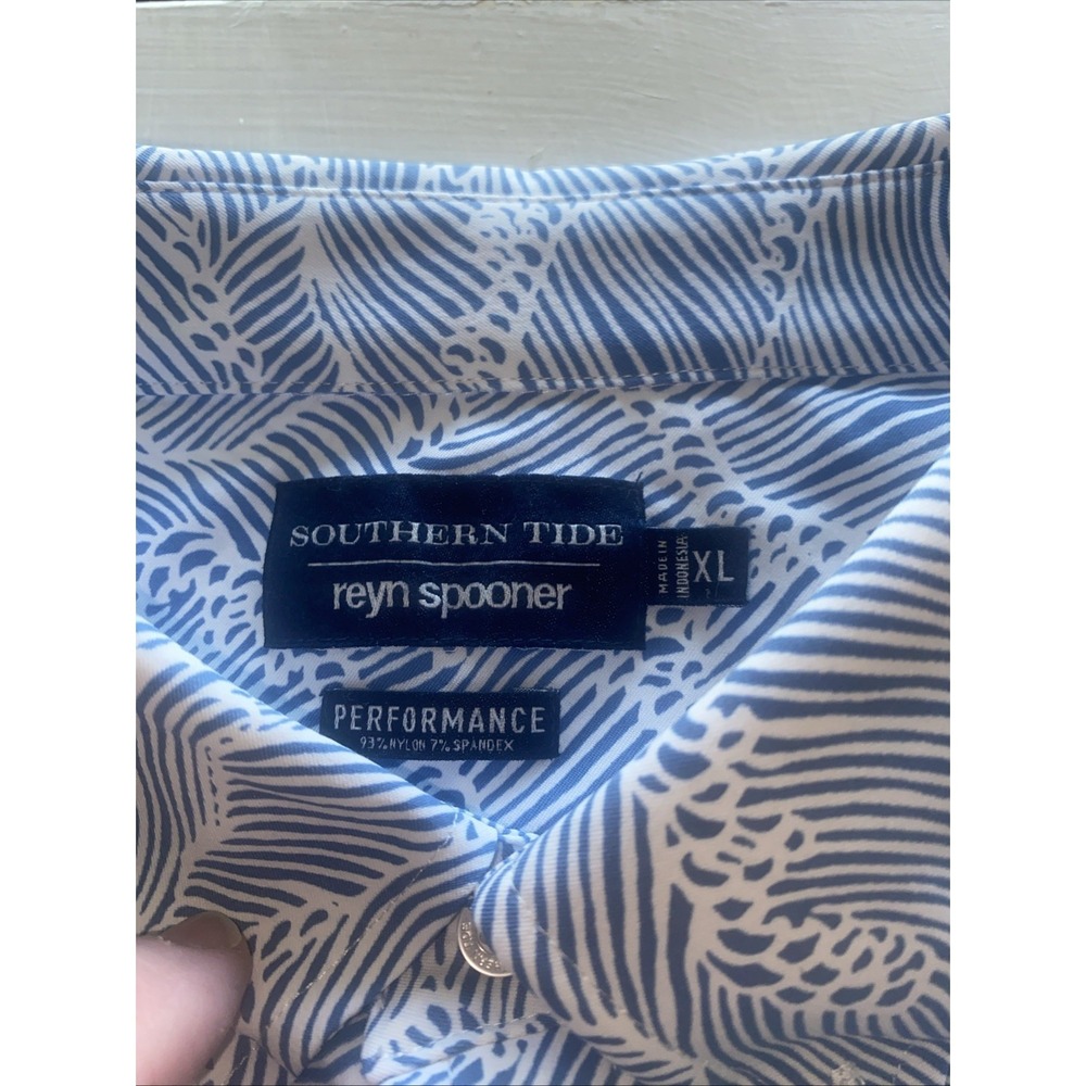southern tide reyn spooner performance Shirt Blue And White - Picture 6 of 6